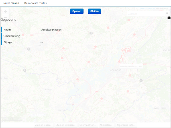 Selecteer bestaande route